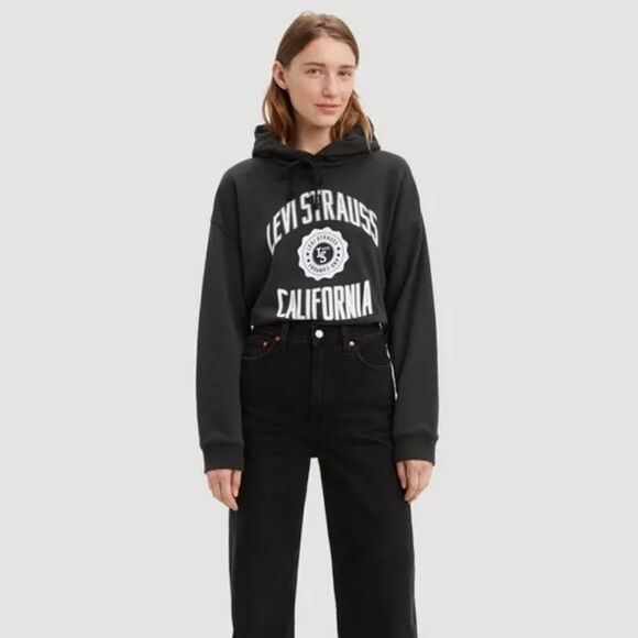 Levi's Cropped Hoodie Sweatshirt XS S M New - Picture 1 of 4